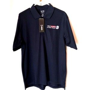 Adidas Mens Climalite Golf Polo Shirt Blue First Alert Storm Team 5 M New